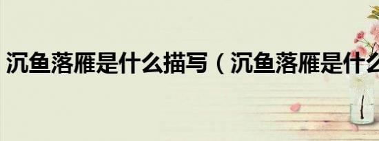 沉鱼落雁是什么描写（沉鱼落雁是什么生肖）
