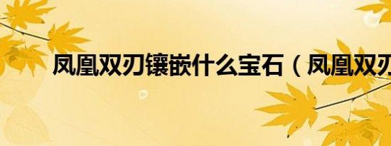 凤凰双刃镶嵌什么宝石（凤凰双刃）