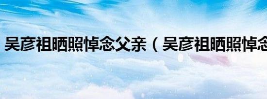 吴彦祖晒照悼念父亲（吴彦祖晒照悼念父亲）