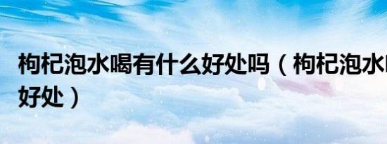 枸杞泡水喝有什么好处吗（枸杞泡水喝有什么好处）