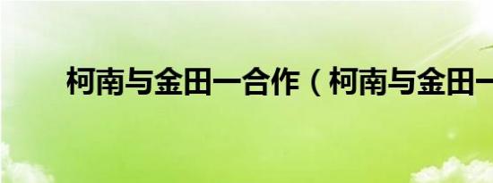 柯南与金田一合作（柯南与金田一）