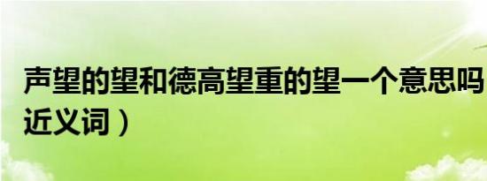 声望的望和德高望重的望一个意思吗（声望的近义词）