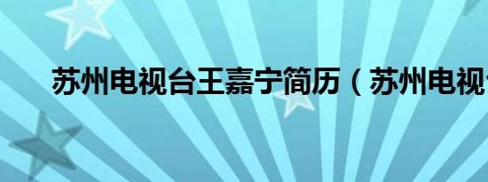 苏州电视台王嘉宁简历（苏州电视台）