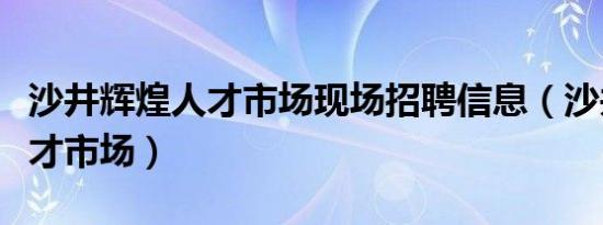 沙井辉煌人才市场现场招聘信息（沙井辉煌人才市场）