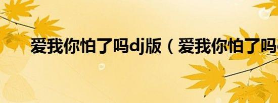 爱我你怕了吗dj版（爱我你怕了吗dj）