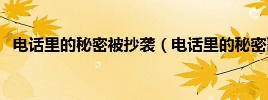 电话里的秘密被抄袭（电话里的秘密歌词）
