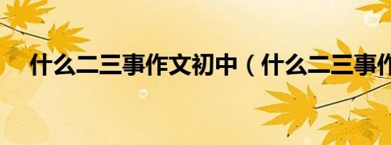 什么二三事作文初中（什么二三事作文）
