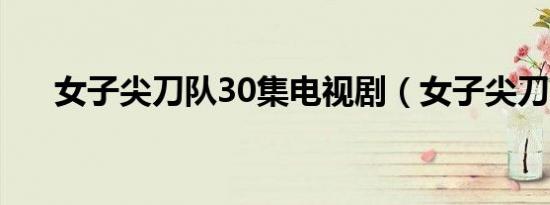 女子尖刀队30集电视剧（女子尖刀队）
