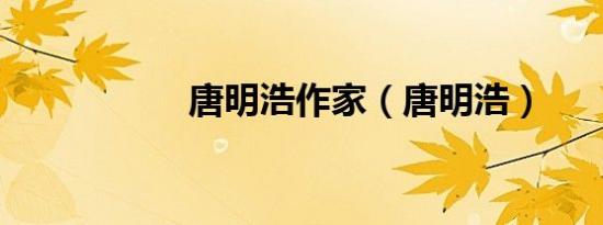 唐明浩作家（唐明浩）