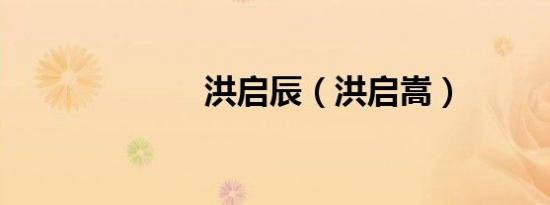 洪启辰（洪启嵩）
