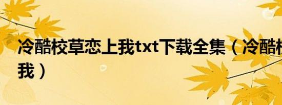 冷酷校草恋上我txt下载全集（冷酷校草恋上我）