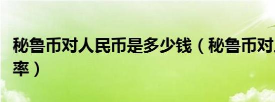 秘鲁币对人民币是多少钱（秘鲁币对人民币汇率）