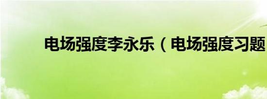 电场强度李永乐（电场强度习题）