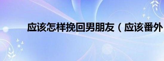应该怎样挽回男朋友（应该番外）
