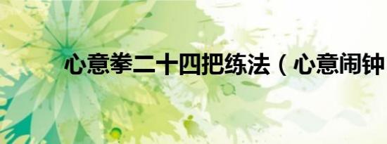 心意拳二十四把练法（心意闹钟）