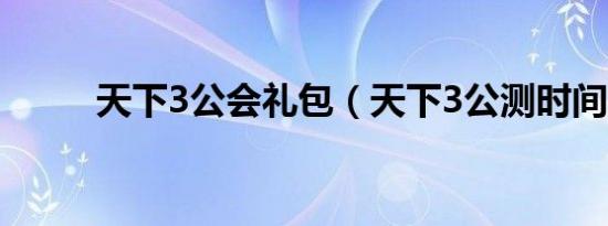 天下3公会礼包（天下3公测时间）