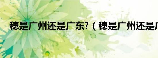 穗是广州还是广东?（穗是广州还是广东）