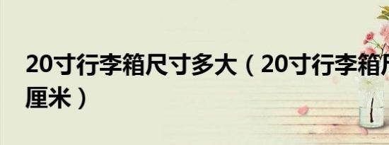 20寸行李箱尺寸多大（20寸行李箱尺寸多少厘米）