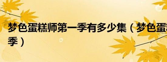 梦色蛋糕师第一季有多少集（梦色蛋糕师第一季）