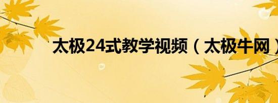 太极24式教学视频（太极牛网）