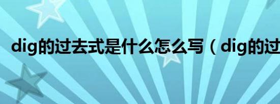 dig的过去式是什么怎么写（dig的过去式）