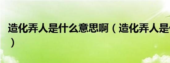 造化弄人是什么意思啊（造化弄人是什么意思）