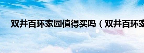 双井百环家园值得买吗（双井百环家园）
