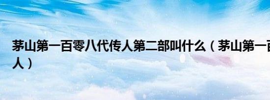 茅山第一百零八代传人第二部叫什么（茅山第一百零八代传人）