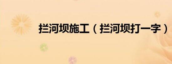 拦河坝施工（拦河坝打一字）