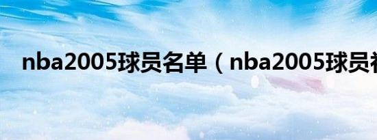 nba2005球员名单（nba2005球员补丁）