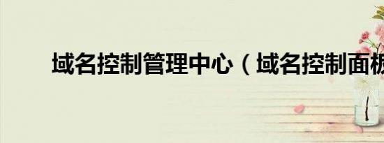 域名控制管理中心（域名控制面板）
