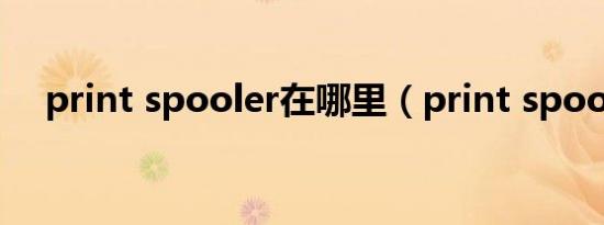 print spooler在哪里（print spooler）