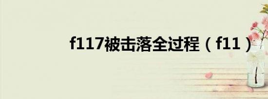 f117被击落全过程（f11）