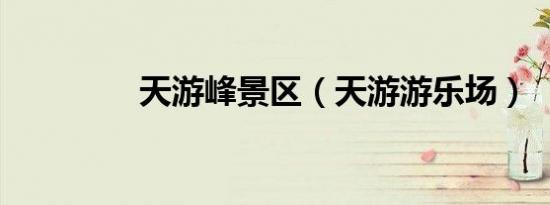 天游峰景区（天游游乐场）