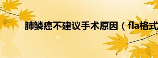 肺鳞癌不建议手术原因（fla格式）
