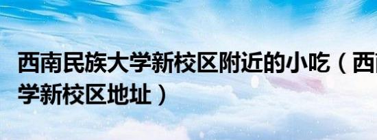 西南民族大学新校区附近的小吃（西南民族大学新校区地址）
