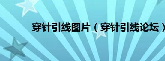 穿针引线图片（穿针引线论坛）