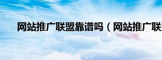 网站推广联盟靠谱吗（网站推广联盟）