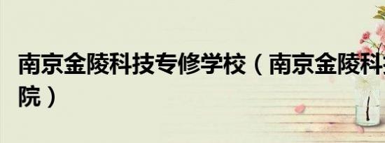 南京金陵科技专修学校（南京金陵科技专修学院）