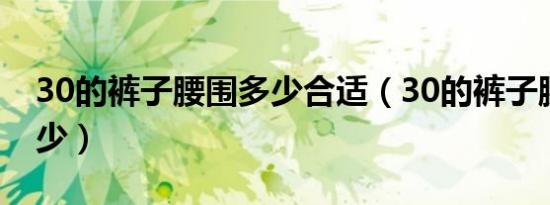 30的裤子腰围多少合适（30的裤子腰围是多少）