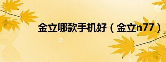 金立哪款手机好（金立n77）