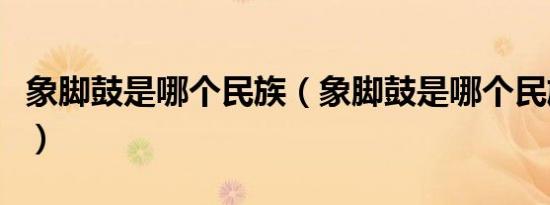 象脚鼓是哪个民族（象脚鼓是哪个民族的乐器）