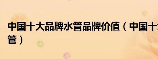 中国十大品牌水管品牌价值（中国十大品牌水管）