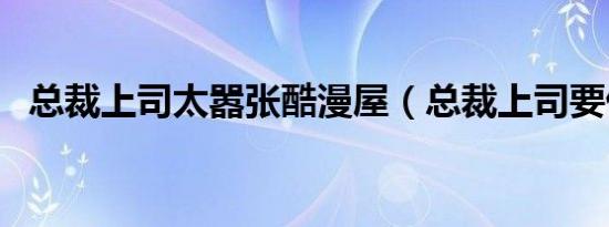 总裁上司太嚣张酷漫屋（总裁上司要偷心）