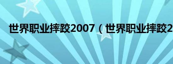 世界职业摔跤2007（世界职业摔跤2007）
