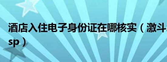 酒店入住电子身份证在哪核实（激斗忍者大战sp）