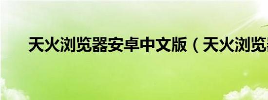 天火浏览器安卓中文版（天火浏览器）