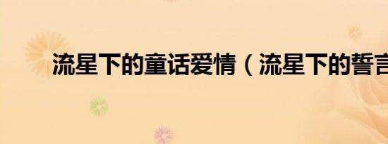 流星下的童话爱情（流星下的誓言）