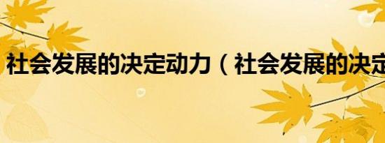 社会发展的决定动力（社会发展的决定力量）