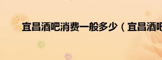 宜昌酒吧消费一般多少（宜昌酒吧）